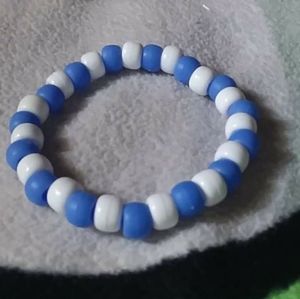 blue white kandi bracelet